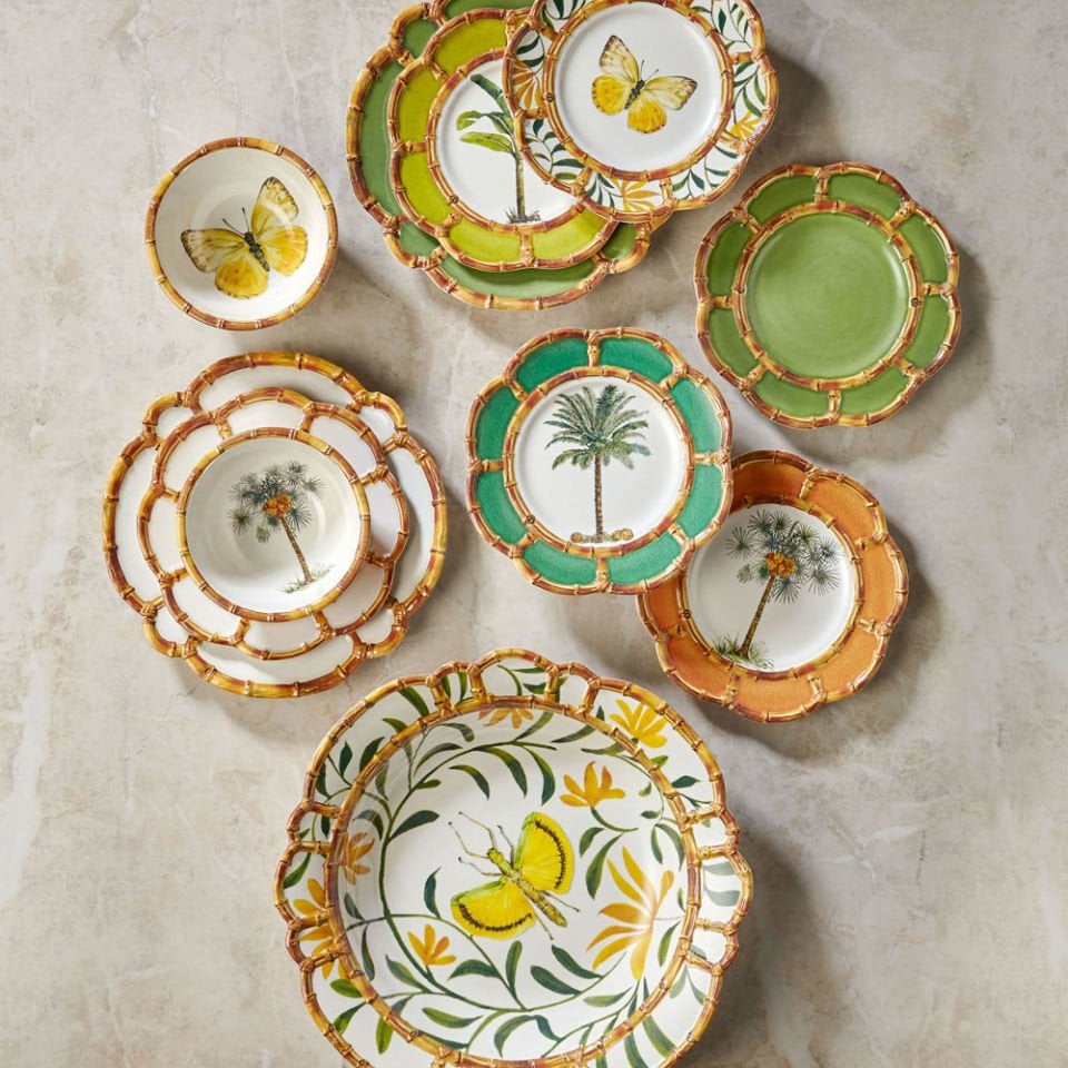 Yeşil Melamin Kahvaltı Tabağı 23 Cm Bambu Collection by Chiara Alessi