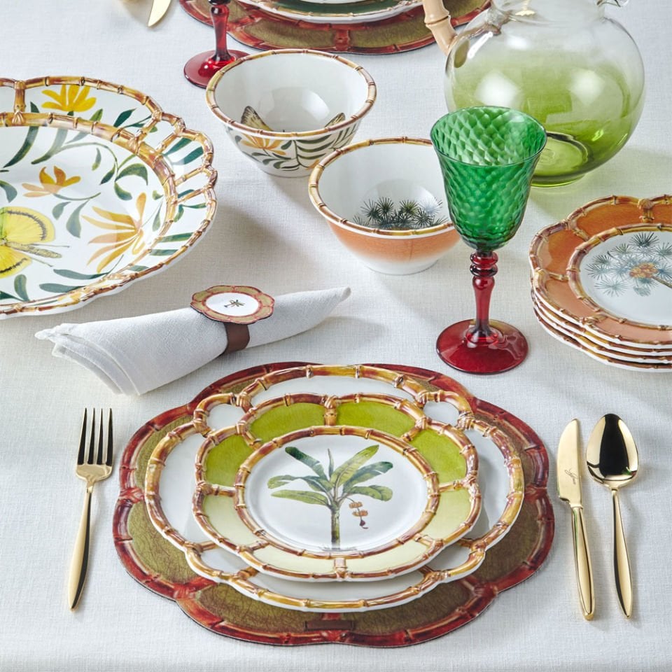 Yeşil Melamin Kahvaltı Tabağı 23 Cm Bambu Collection by Chiara Alessi