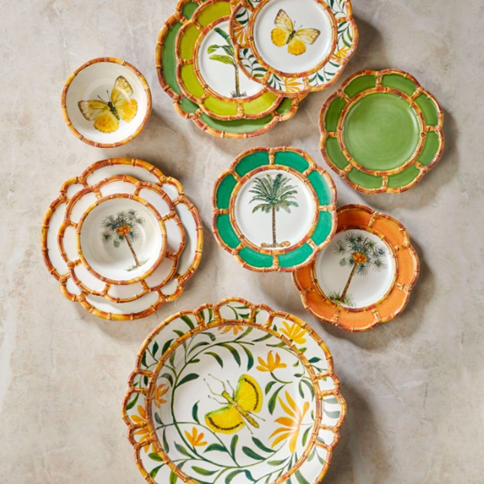 Beyaz Melamin Kahvaltı Tabağı 23 Cm Bambu Collection by Chiara Alessi