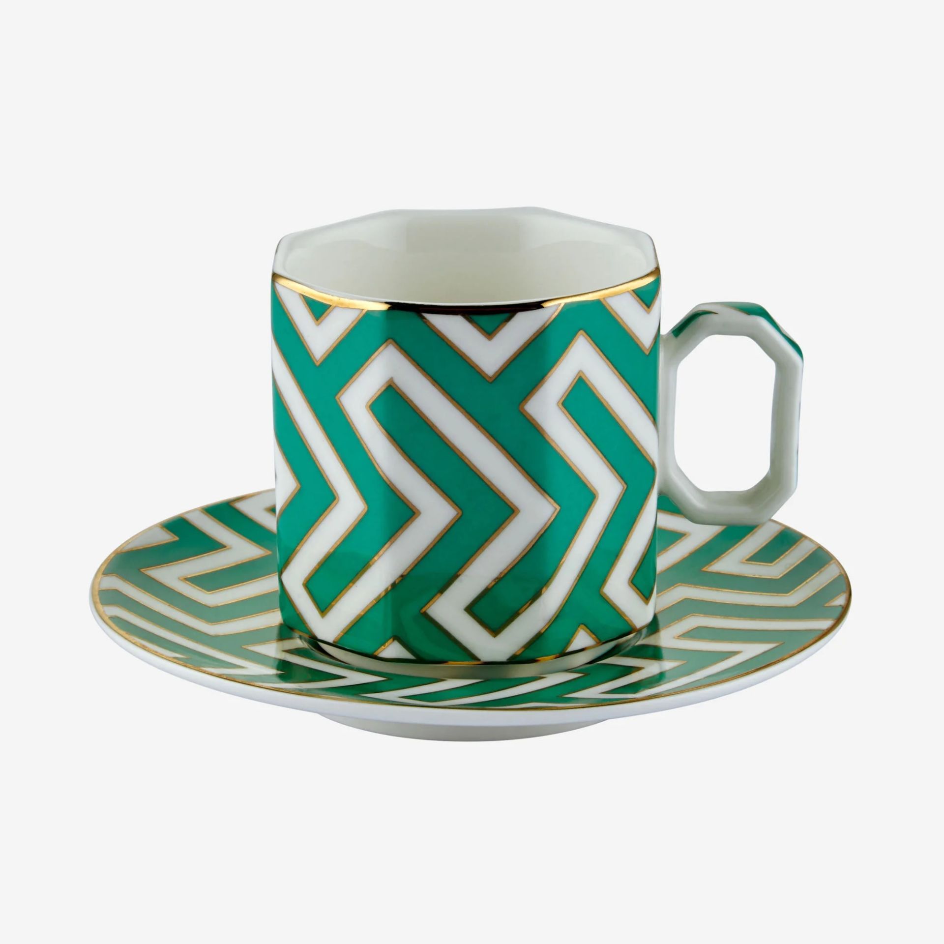 Yeşil Porselen Kahve Fincan Seti 90 Ml Ravello Collection by Chiara Alessi