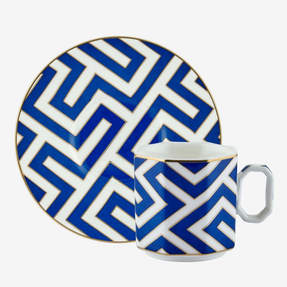 Mavi Porselen Kahve Fincan Seti 90 Ml Ravello Collection by Chiara Alessi