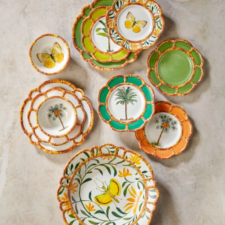 Yeşil Melamin Yemek Tabağı 28 Cm Bambu Collection by Chiara Alessi