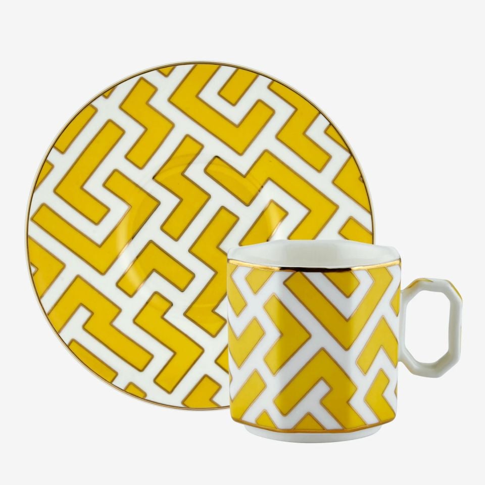 Sarı Porselen Kahve Fincan Seti 90 Ml Ravello Collection by Chiara Alessi