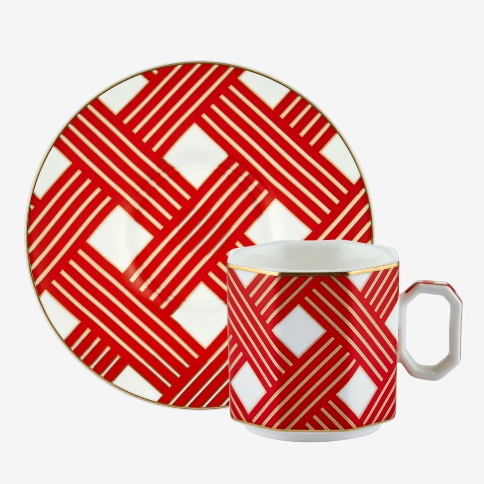 Kırmızı Porselen Kahve Fincan Seti 90 Ml Ravello Collection by Chiara Alessi