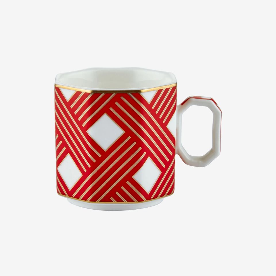 Kırmızı Porselen Kahve Fincan Seti 90 Ml Ravello Collection by Chiara Alessi