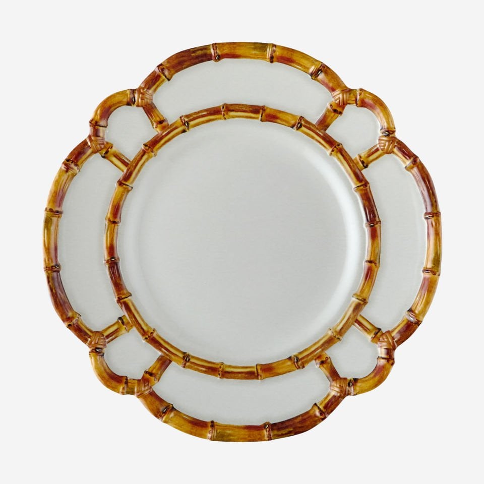 Beyaz Melamin Yemek Tabağı 28 Cm Bambu Collection by Chiara Alessi