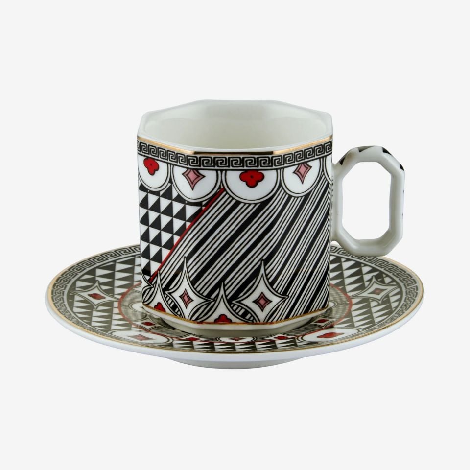 Siyah Porselen Kahve Fincan Seti 90 Ml Ravello Collection by Chiara Alessi