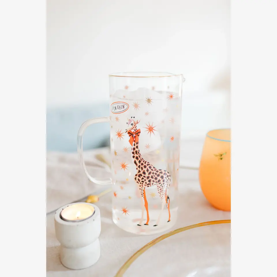 Yvonne Ellen Zürafa Şeffaf Cam Sürahi 1300 Ml
