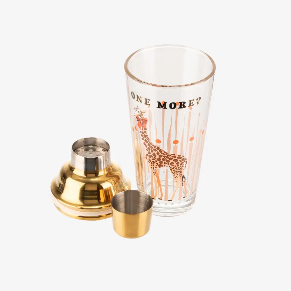 Yvonne Ellen Zürafa Turuncu Cam Kokteyl Shaker 385 Ml