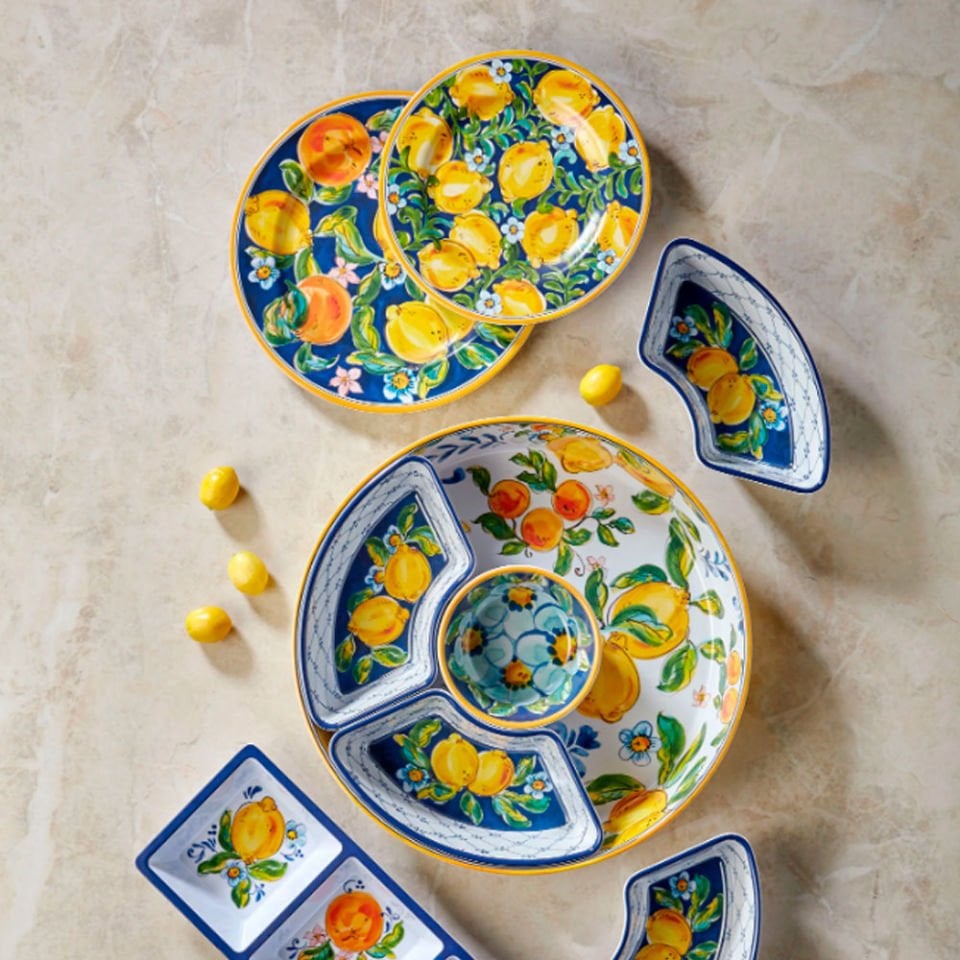 Mavi Melamin Yemek Tabağı 28 Cm Capri Collection by Chiara Alessi