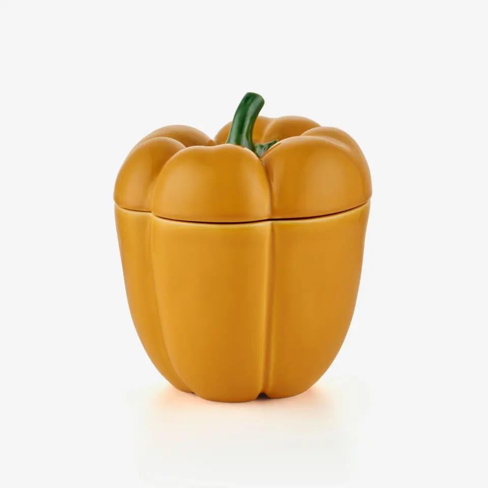 Bordallo Pinheiro Sarı Seramik Saklama Kabı 22 Cm
