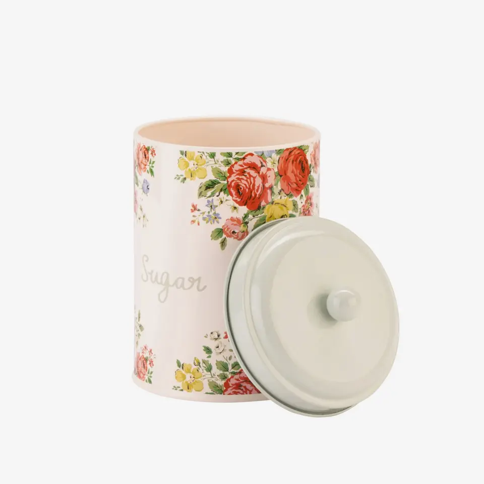 Cath Kidston Feels Like Krem Galvaniz Şeker Saklama Kabı 10,5X17,5 Cm
