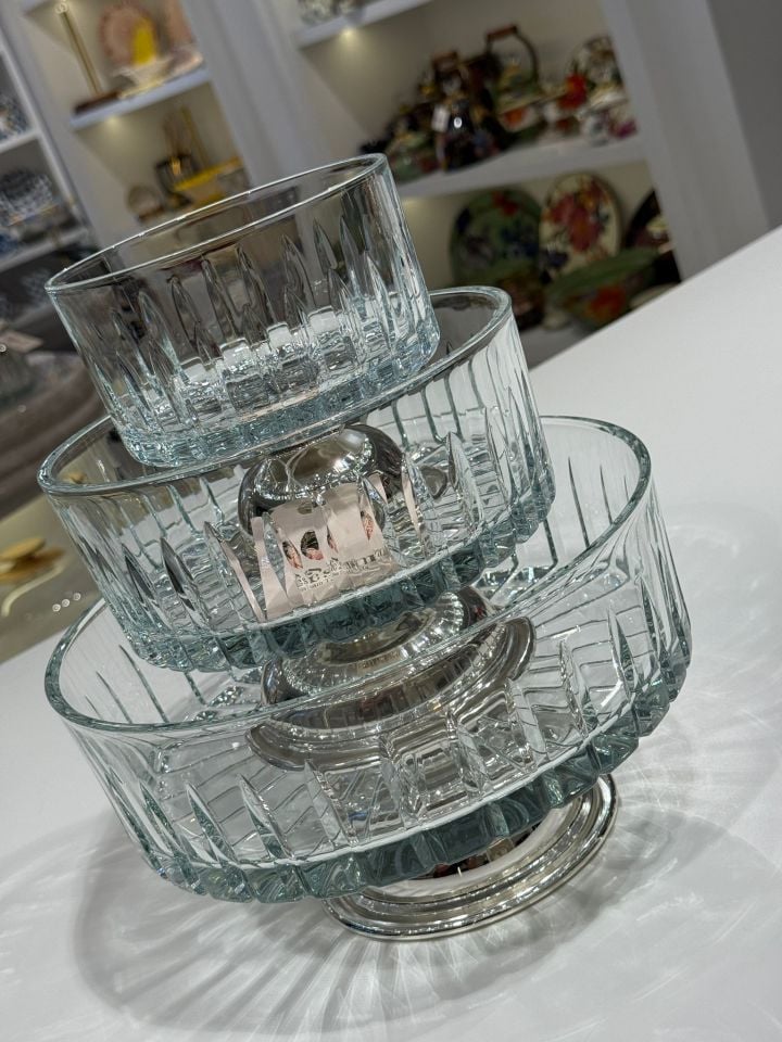 GUMUS AYAKLI SALATA KASESİ 25CM