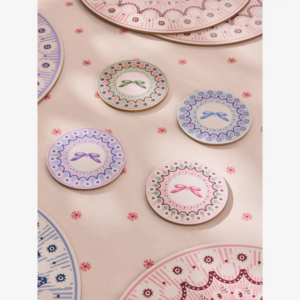 Cath Kidston Mavi Mantar Bardak Altlığı Seti 10 Cm