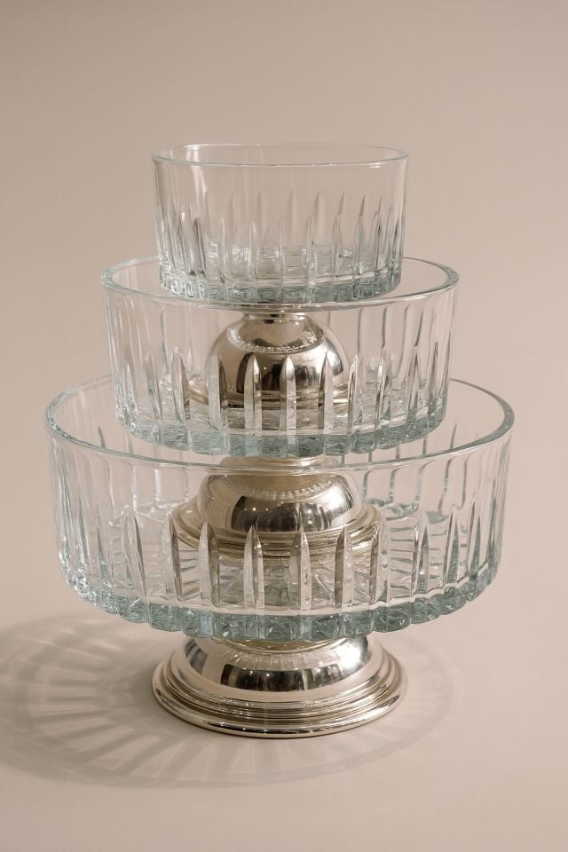 GUMUS AYAKLI SALATA KASESİ 19CM