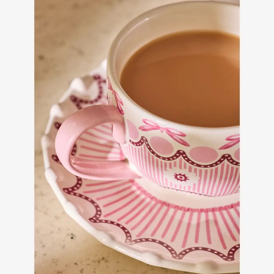 Cath Kidston Pembe Stoneware Çay Fincanı 200 Ml