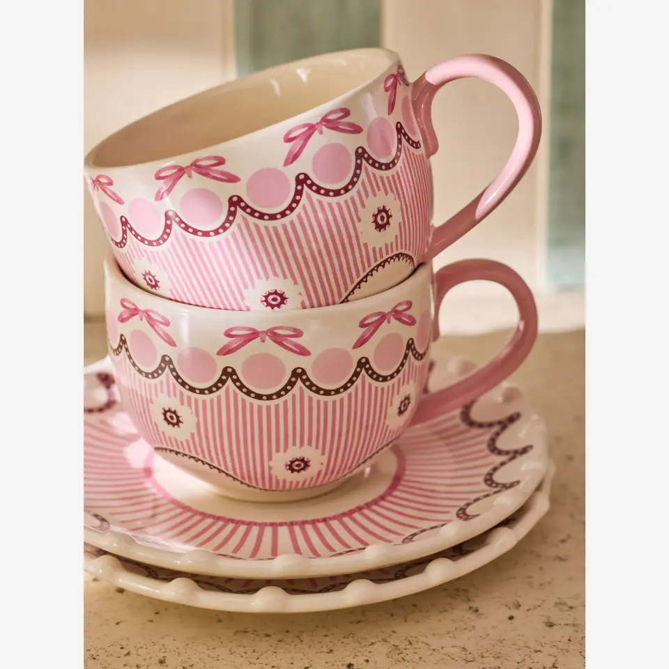 Cath Kidston Pembe Stoneware Çay Fincanı 200 Ml