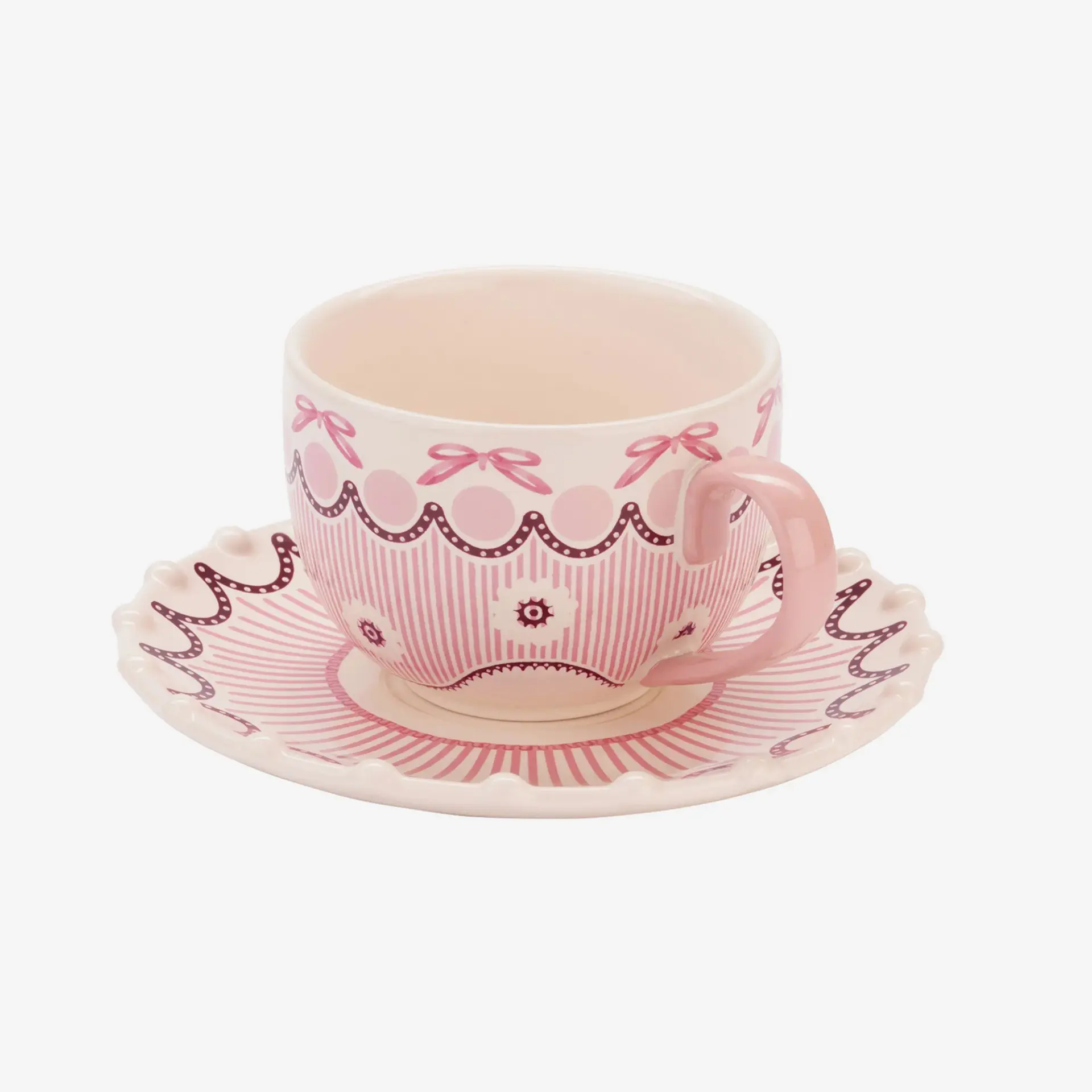 Cath Kidston Pembe Stoneware Çay Fincanı 200 Ml