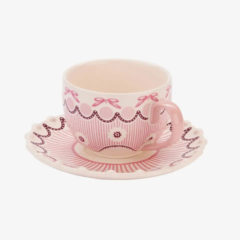 Cath Kidston Pembe Stoneware Çay Fincanı 200 Ml