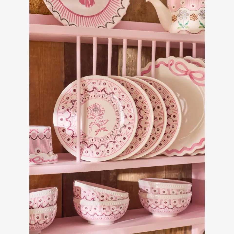 Cath Kidston Pembe Stoneware Kahvaltı Tabağı 20 Cm
