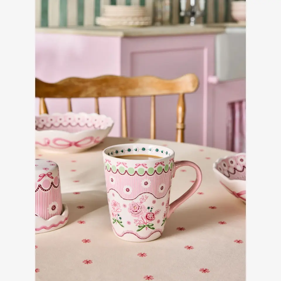 Cath Kidston Pembe Stoneware Kupa 375 Ml