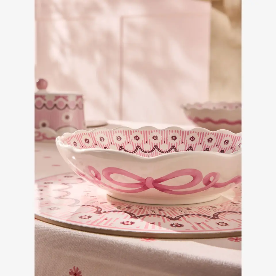 Cath Kidston Pembe Stoneware Servis Kasesi 20,5 Cm