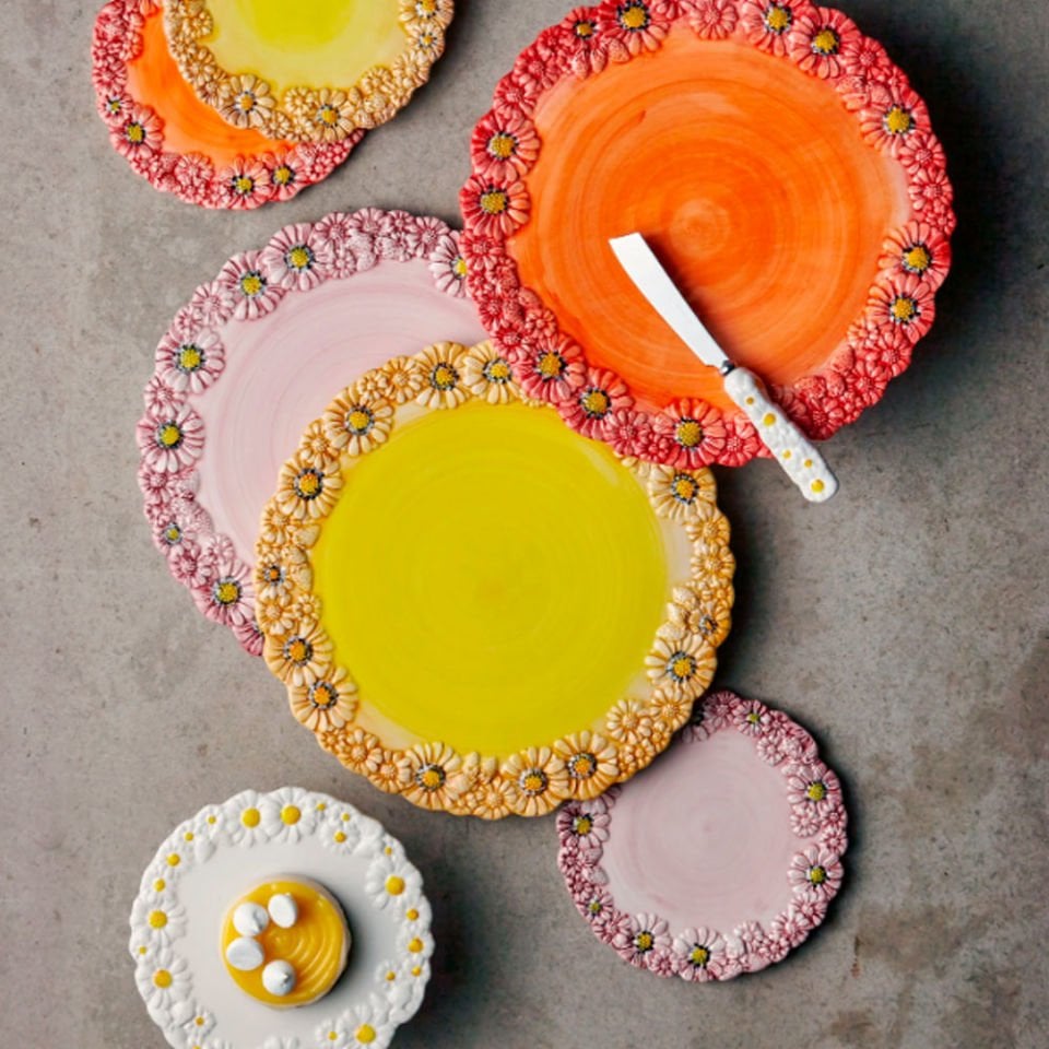 Pembe Seramik Kek Standı 36 Cm Camomilla Collection by Edelweiss Italy