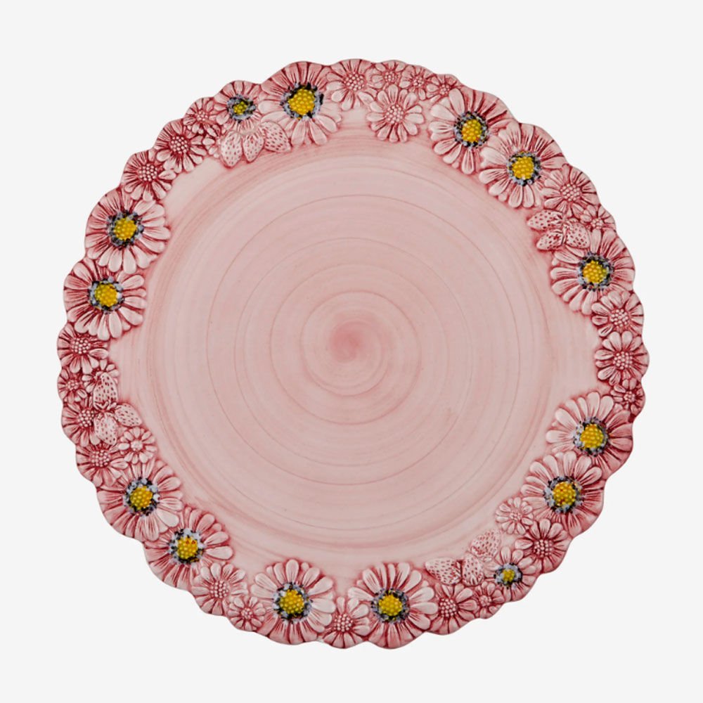 Edelweiss Italy Pembe Seramik Servis Tabağı 36 Cm Camomilla Collection