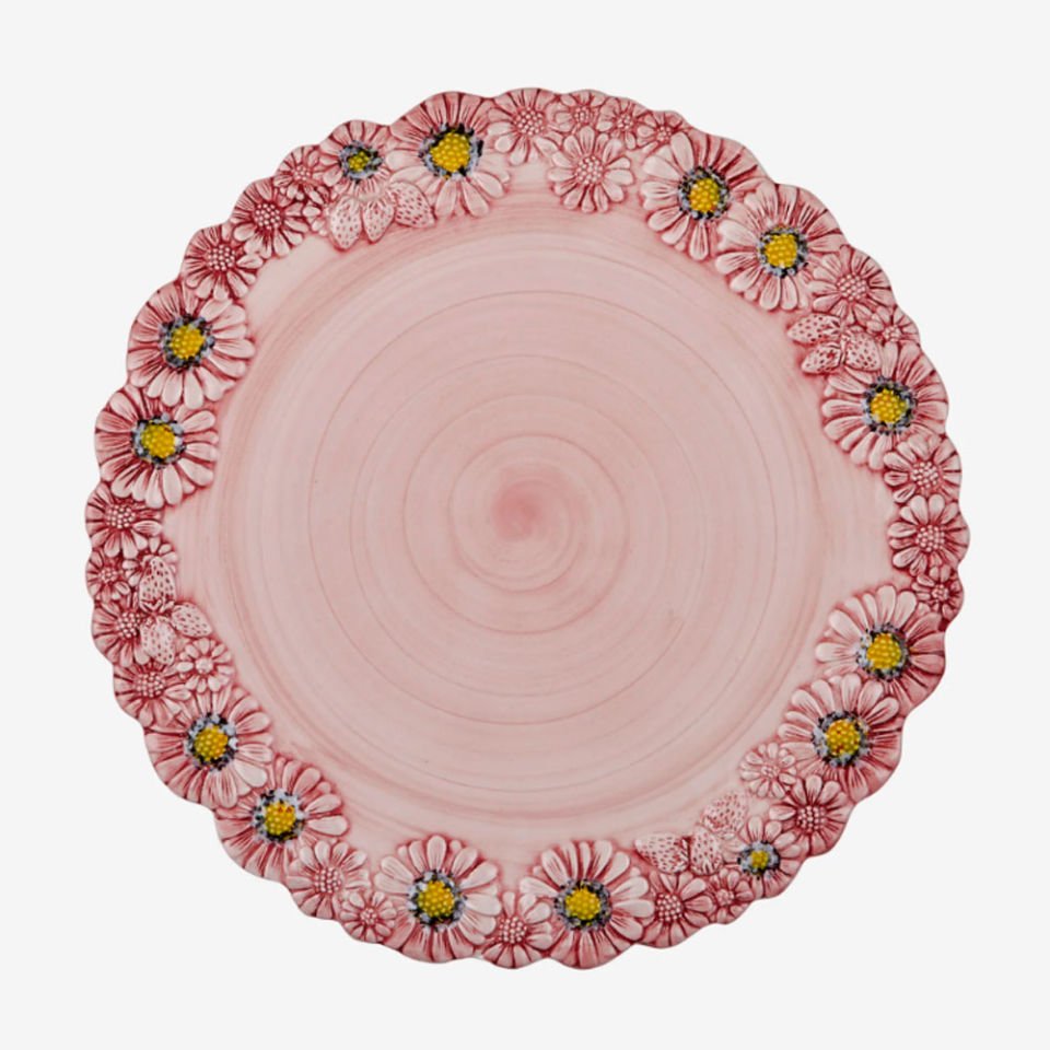 Edelweiss Italy Pembe Seramik Servis Tabağı 36 Cm Camomilla Collection