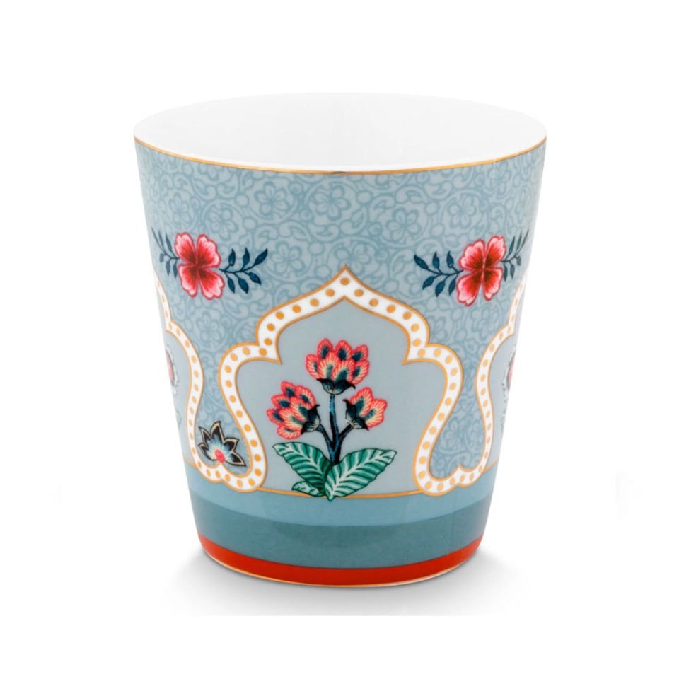 Mavi Porselen Latte Bardağı Seti 230 Ml Flower Festival Collection by Pip Studio