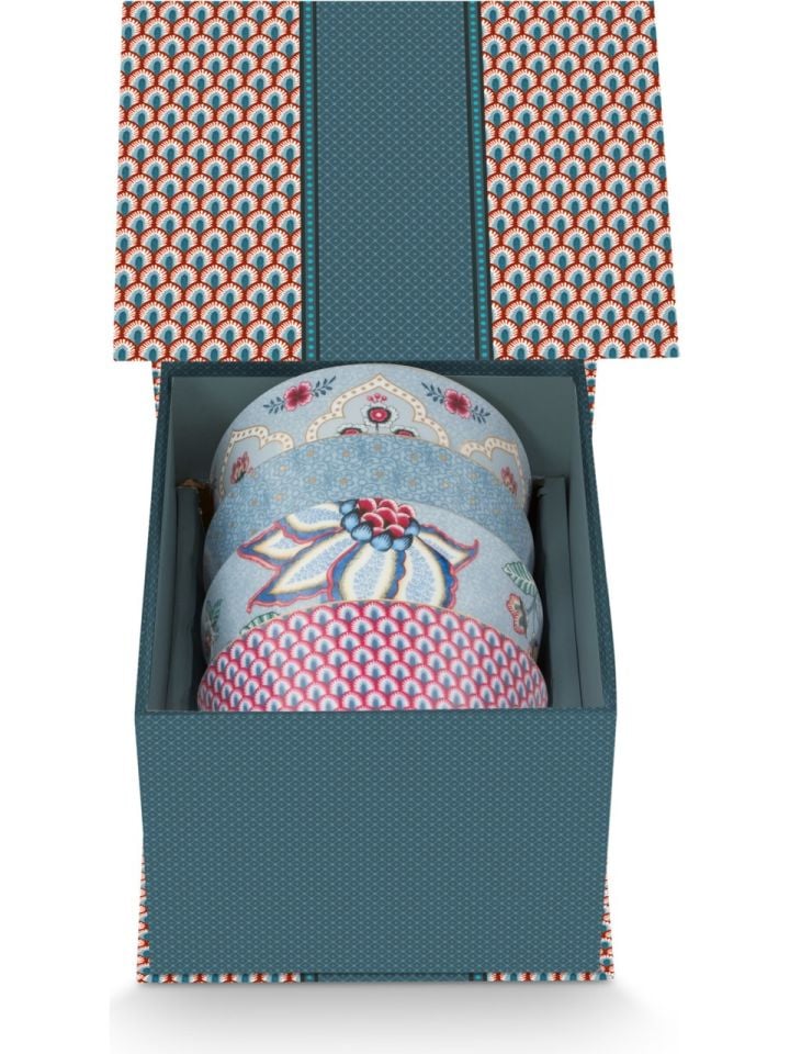 Mavi Porselen Kase Seti 15 Cm Flower Festival Collection by Pip Studio