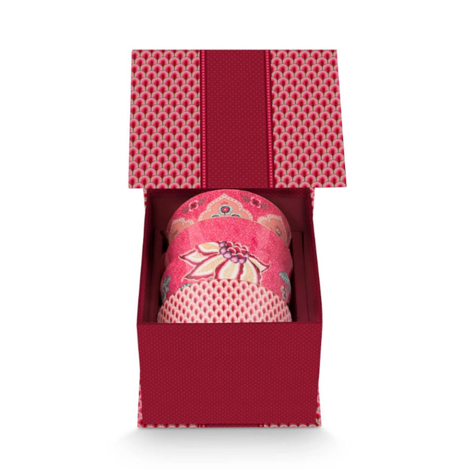 Kırmızı Porselen Kase Seti 15 Cm Flower Festival Collection by Pip Studio