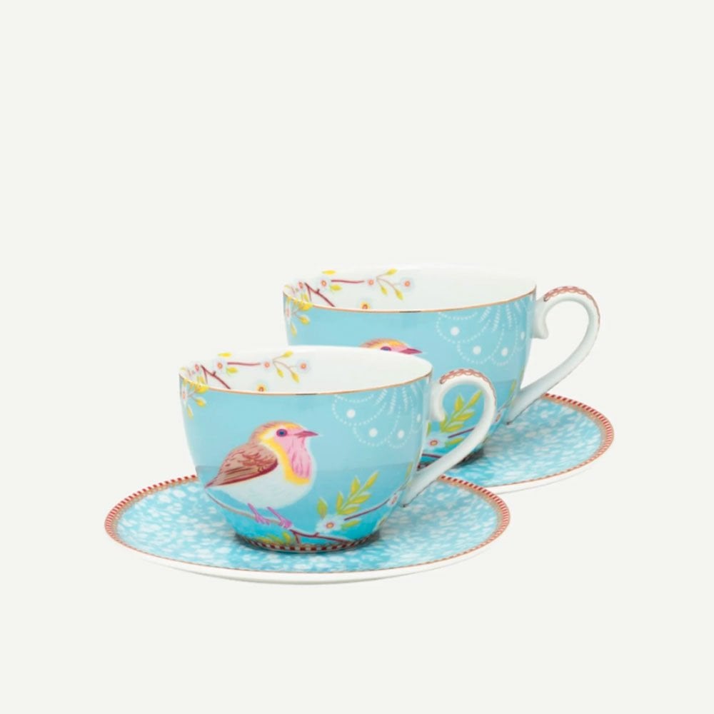 Mavi Porselen Çay Fincan Seti 280 Ml Early Bird Collection by Pip Studio