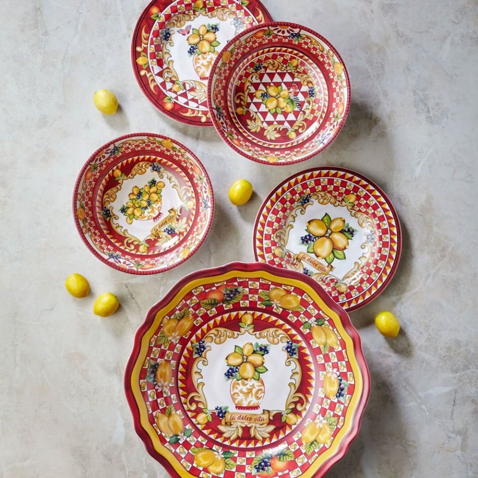 Kırmızı Melamin Kahvaltı Tabağı 21,5 Cm Capri Collection by Chiara Alessi