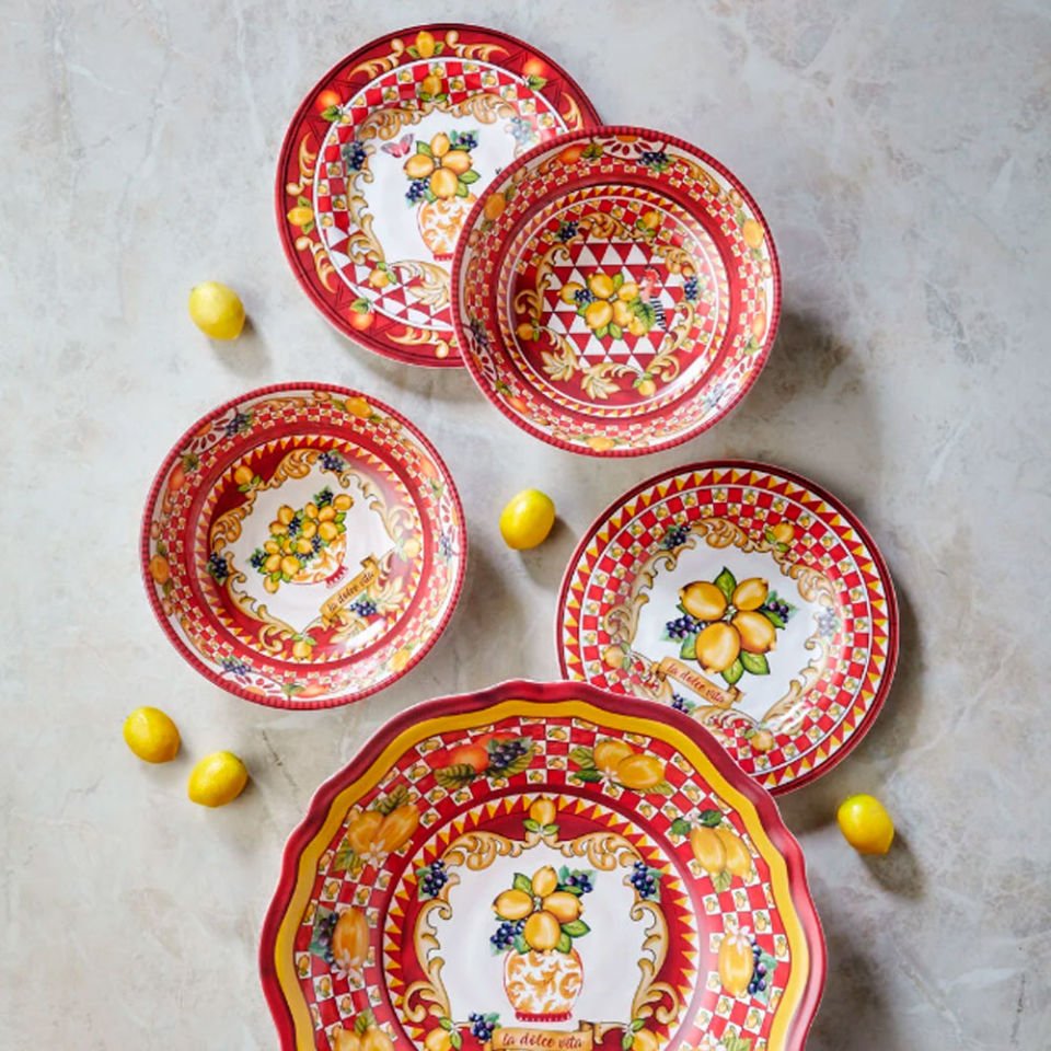 Kırmızı Melamin Kahvaltı Tabağı 21,5 Cm Capri Collection by Chiara Alessi