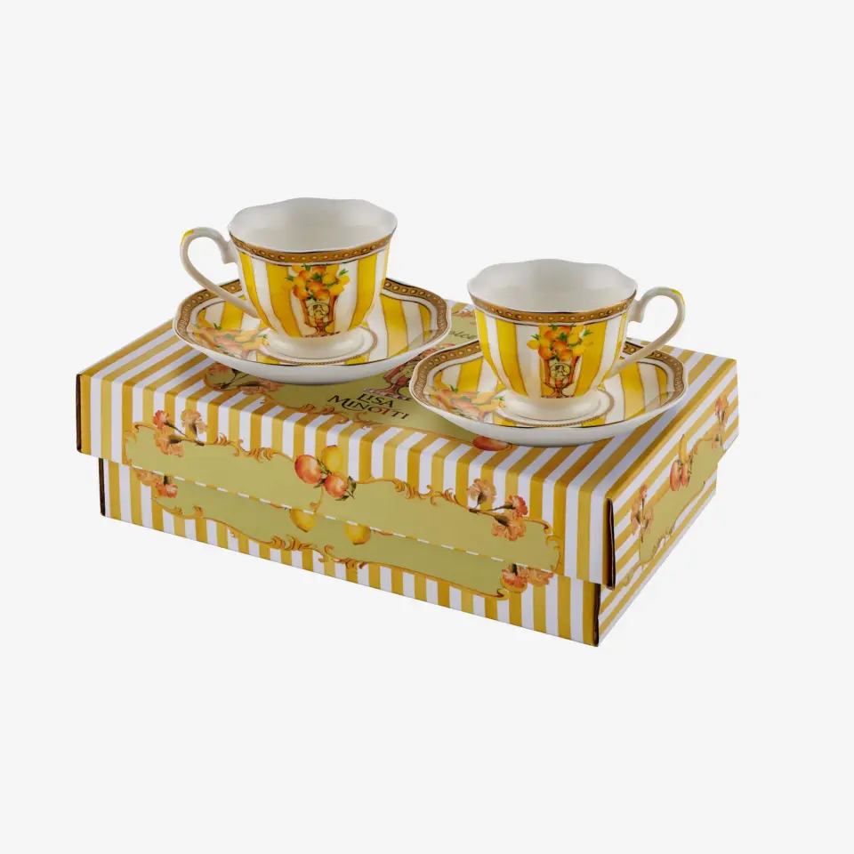 Lisa Minotti Sarı Porselen Kahve Fincan Seti 100 Ml