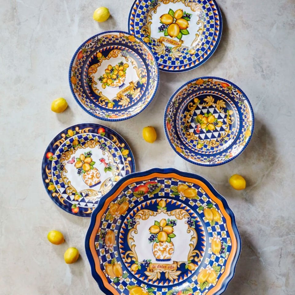 Mavi Melamin Kahvaltı Tabağı 21,5 Cm Capri Collection by Chiara Alessi