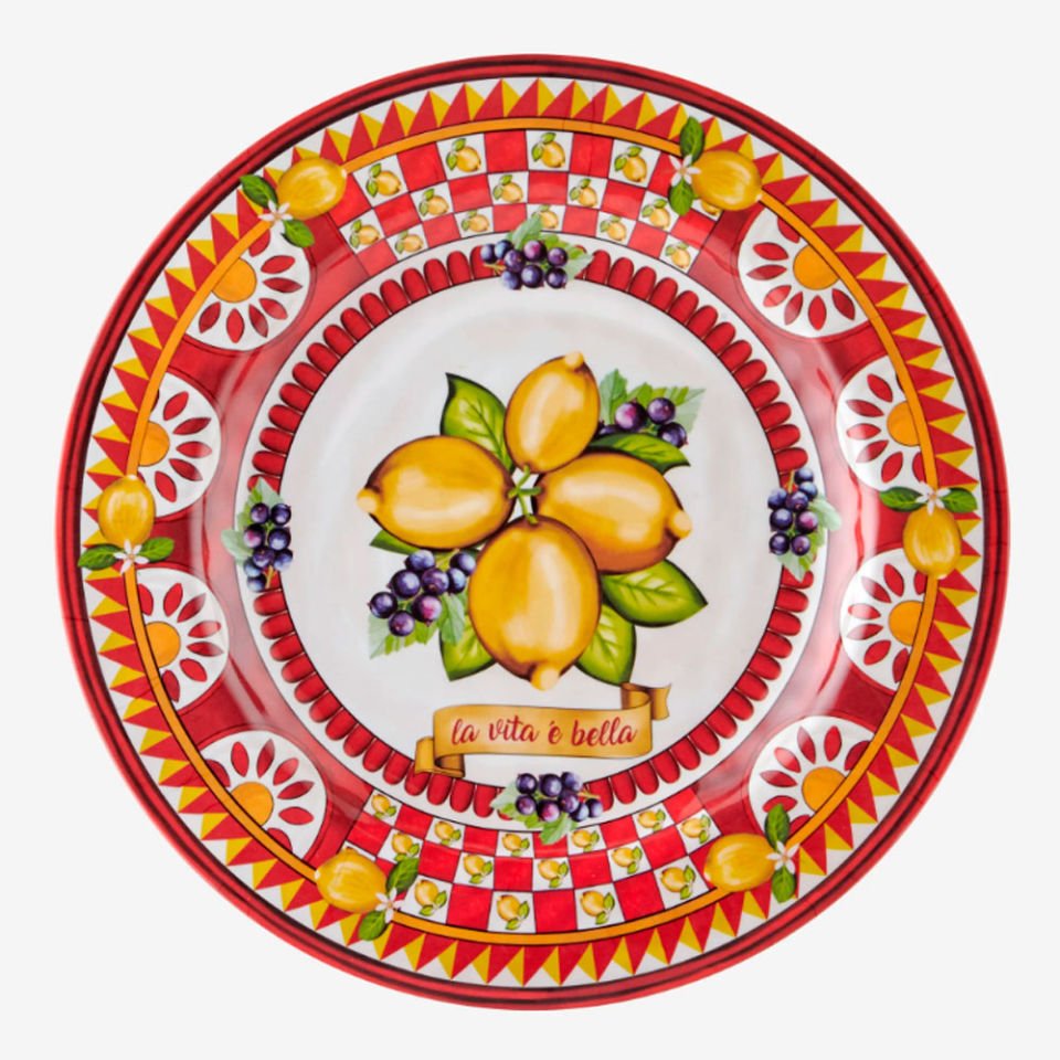 Kırmızı Melamin Yemek Tabağı 28 Cm Capri Collection by Chiara Alessi