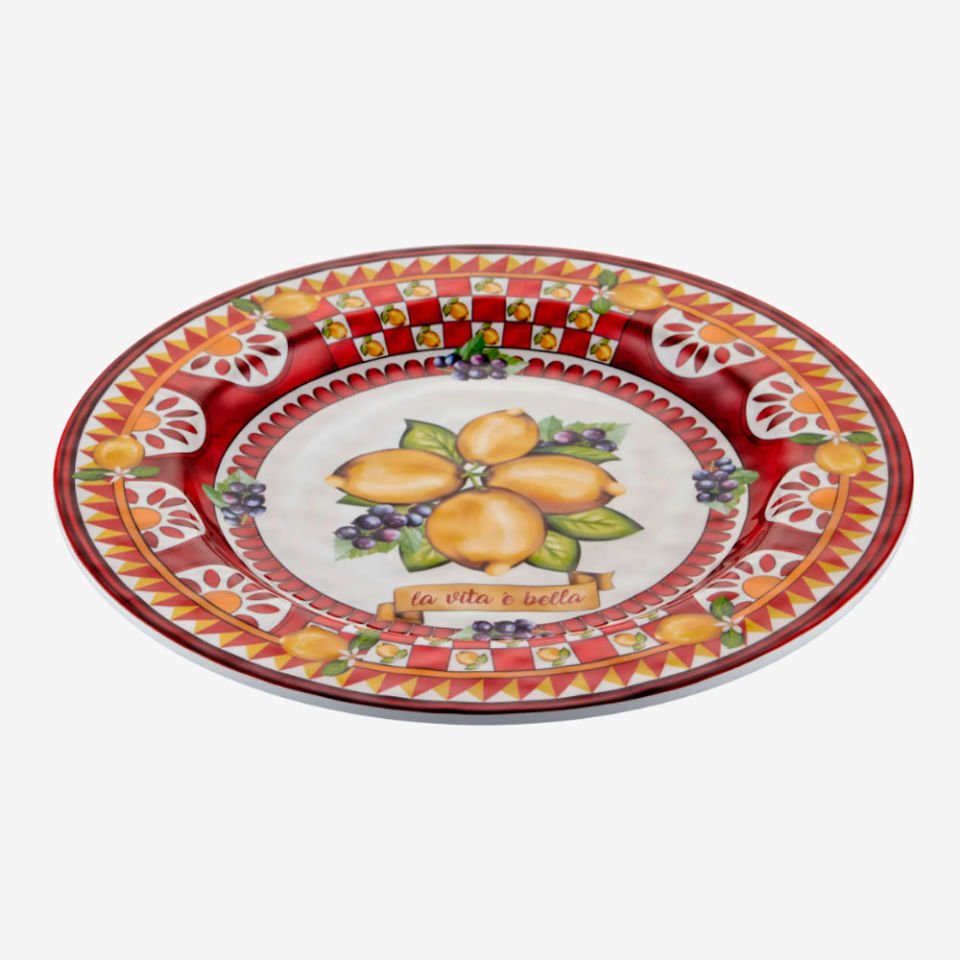 Kırmızı Melamin Yemek Tabağı 28 Cm Capri Collection by Chiara Alessi