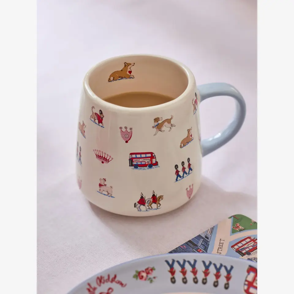 Cath Kidston London Billie Krem Stoneware Kupa 340 Ml