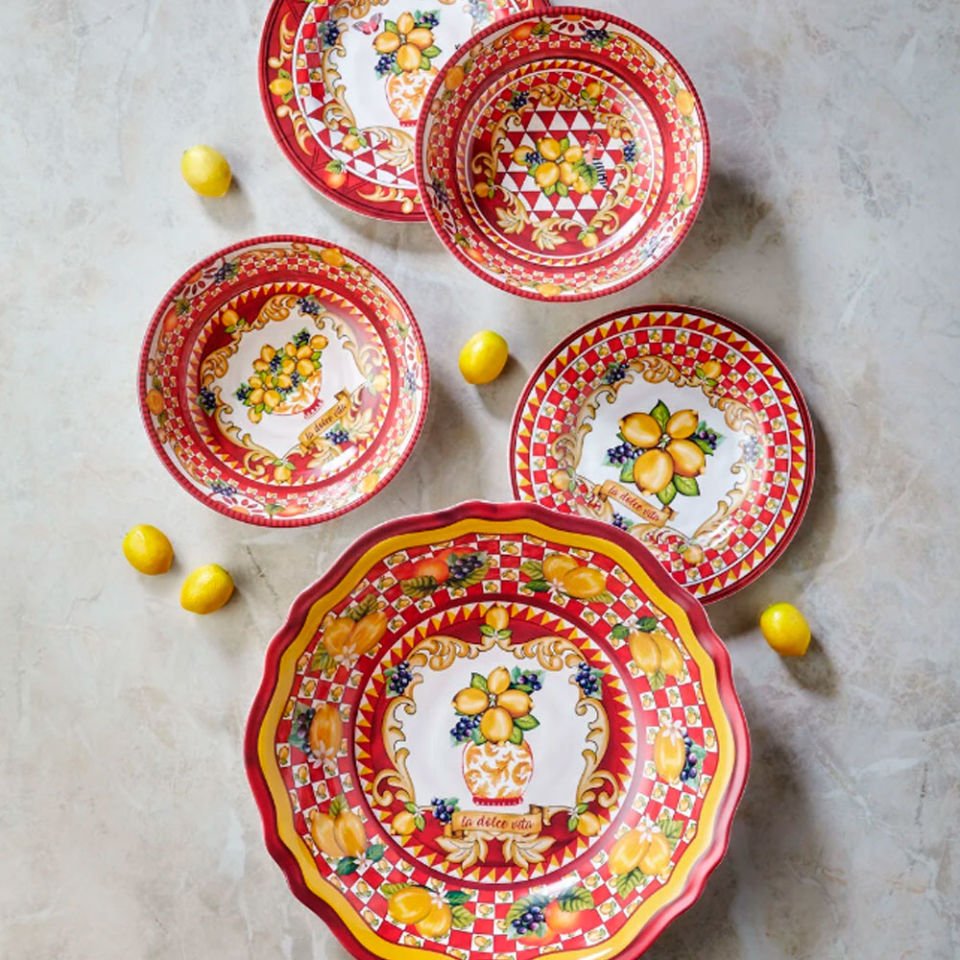 Kırmızı Melamin Yemek Tabağı 28 Cm Capri Collection by Chiara Alessi