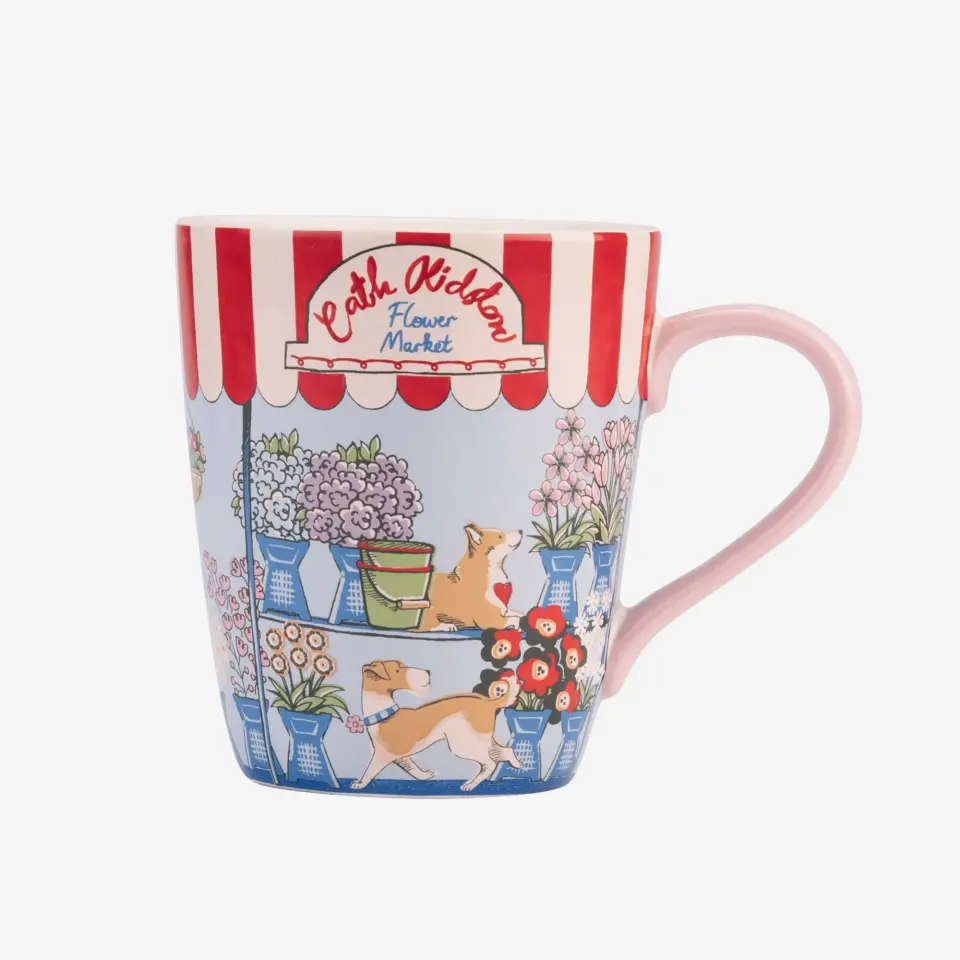 Cath Kidston London Flower Mavi Stoneware Kupa 375 Ml