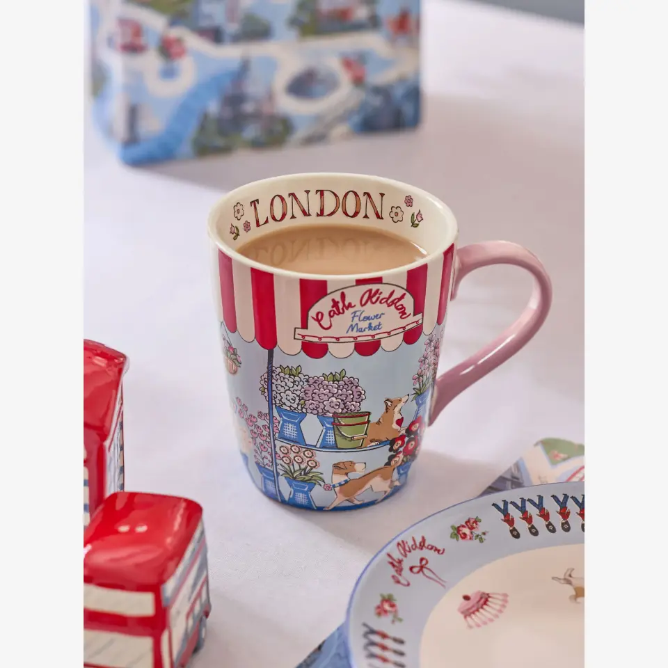 Cath Kidston London Flower Mavi Stoneware Kupa 375 Ml