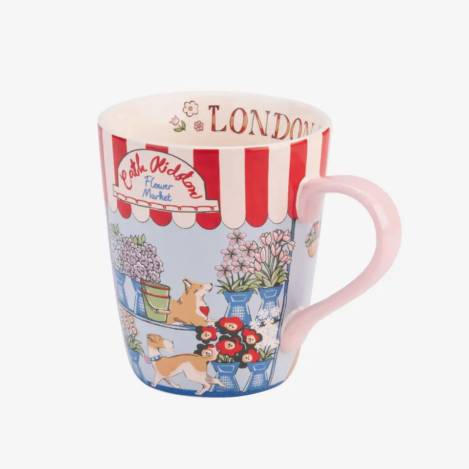 Cath Kidston London Flower Mavi Stoneware Kupa 375 Ml