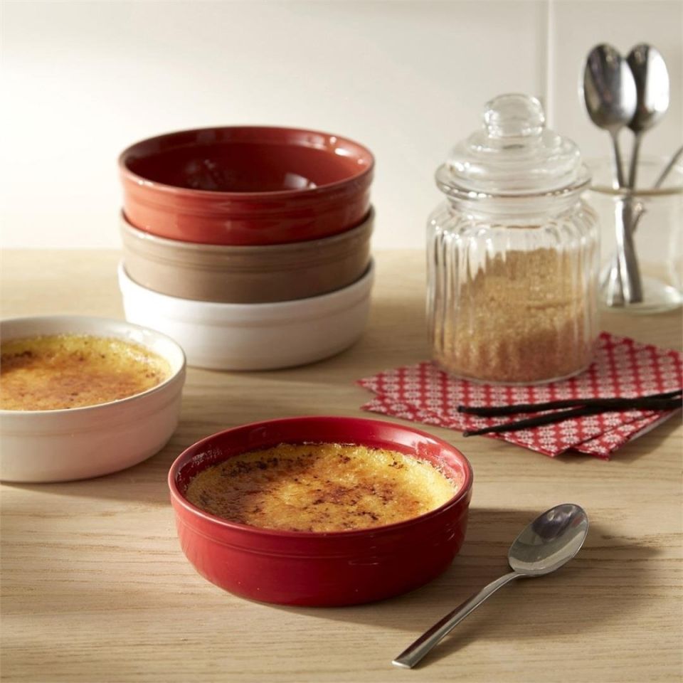 Emile Henry Fırın Kabı Yuvarlak Creme Brulee 2 Li Set Kırmızı