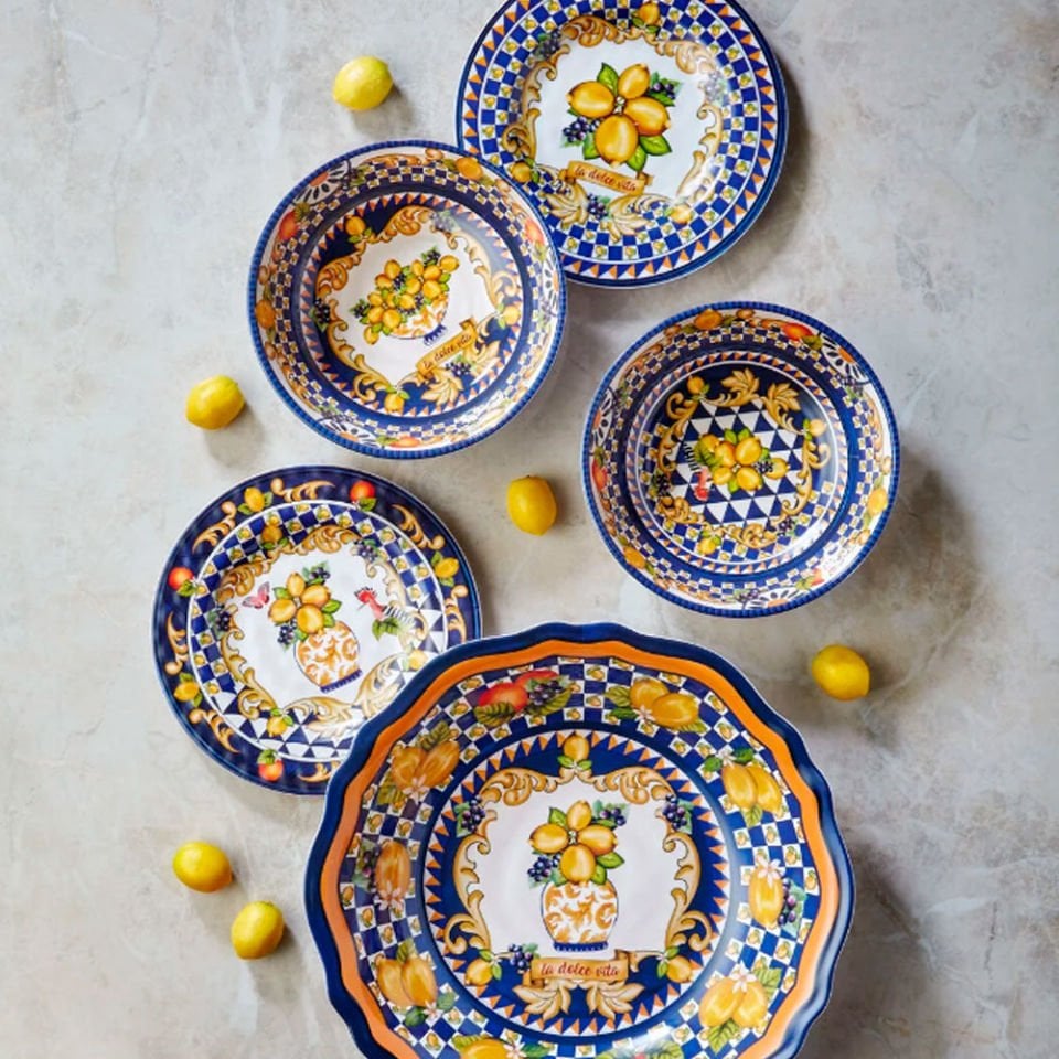 Mavi Melamin Yemek Tabağı 28 Cm Capri Collection by Chiara Alessi