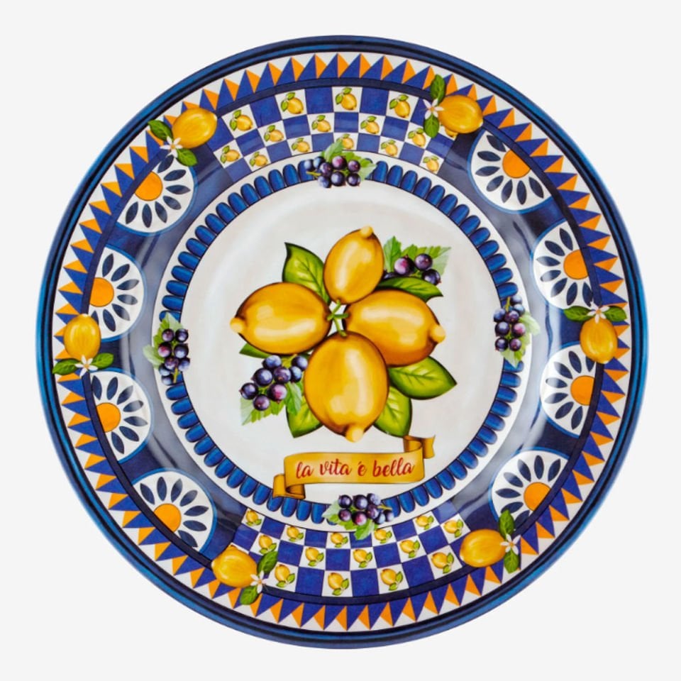 Mavi Melamin Yemek Tabağı 28 Cm Capri Collection by Chiara Alessi