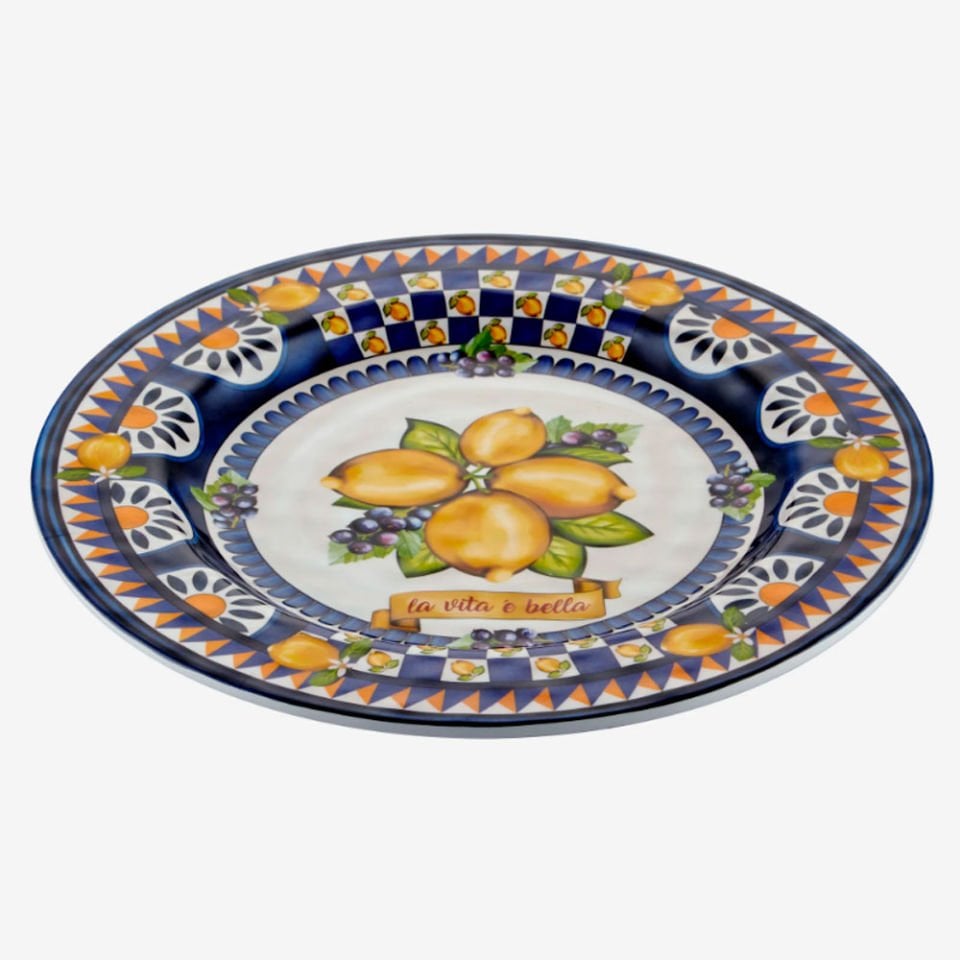 Mavi Melamin Yemek Tabağı 28 Cm Capri Collection by Chiara Alessi