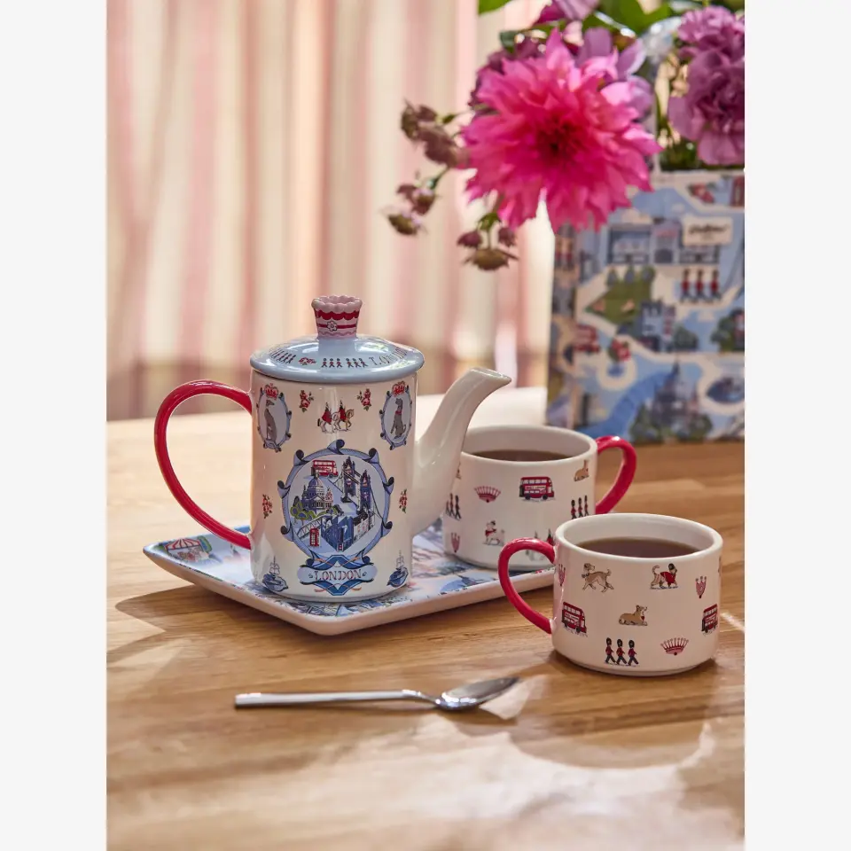 Cath Kidston Mavi Stoneware Çay Fincan Seti 400 Ml