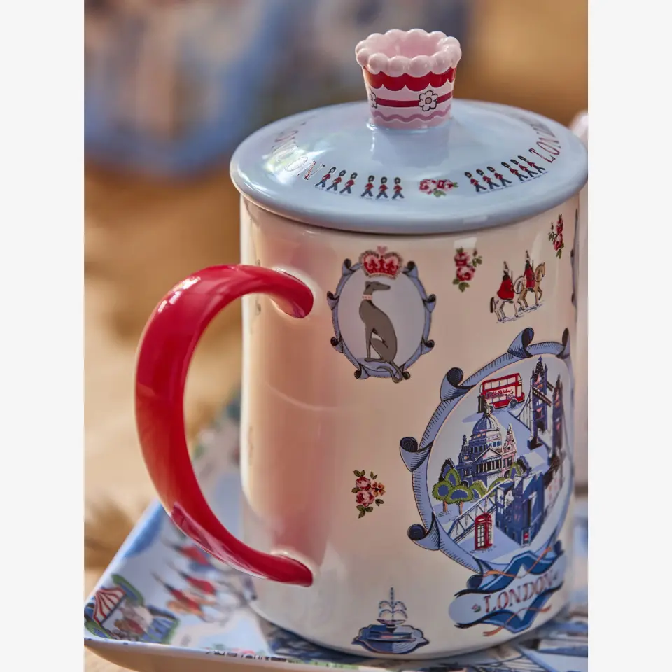 Cath Kidston Mavi Stoneware Çay Fincan Seti 400 Ml
